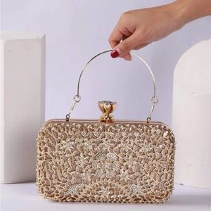 Rose Gold Blinged Out Clutch